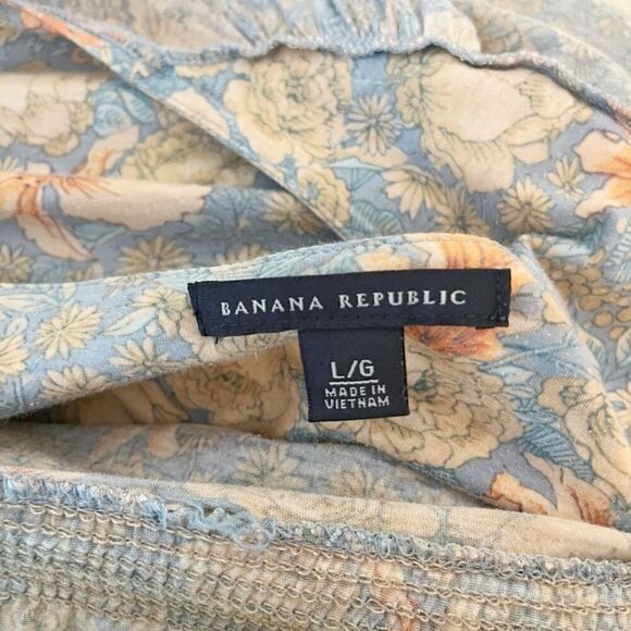 Banana Republic Floral Multi Color Crop Flutter Sleeve Kimono Hippie Blouse - Picture 11 of 12